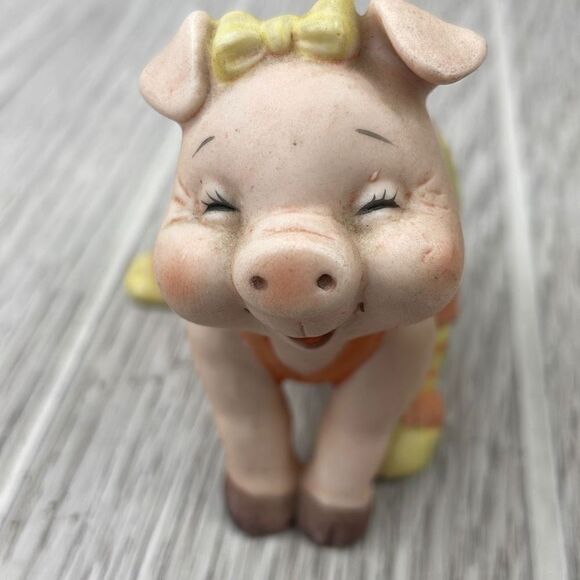 George Good Ceramic Pig Figurine Warm Up Stretching Aerobics - Picture 5 of 8